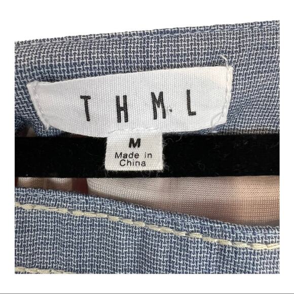 THML Embroidered Striped Maxi Dress Sz M - Picture 14 of 15